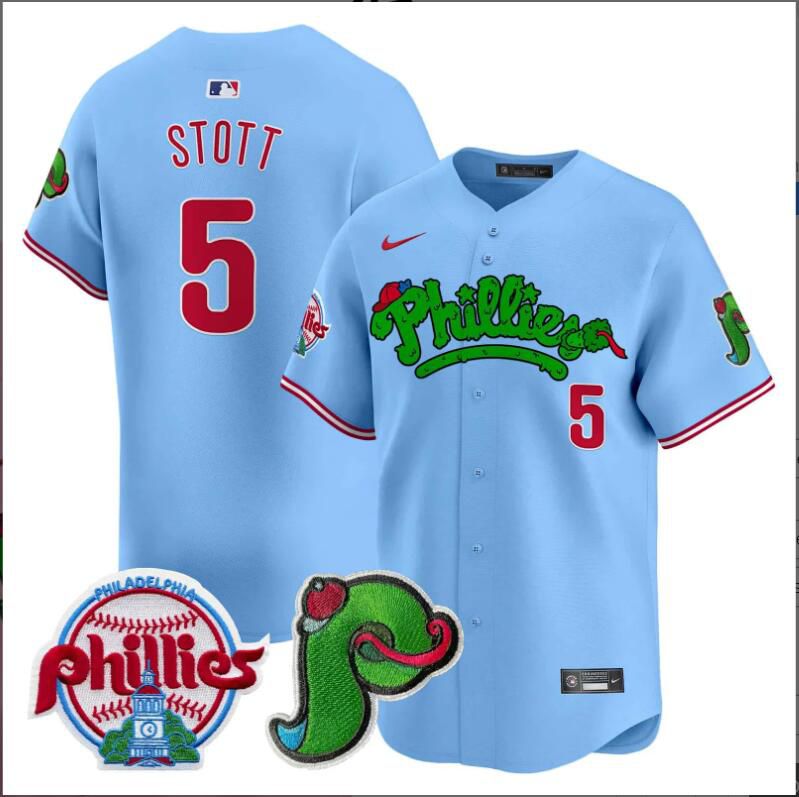 Men Philadelphia Phillies #5 Stott blue Limited 2024 MLB Nike jersey->indianapolis colts->NFL Jersey